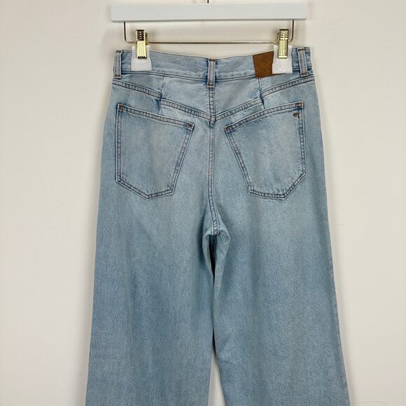 Madewell Superwide Leg Jeans Cather Wash Button Front Blue High Rise US 26 NWT - Picture 8 of 16